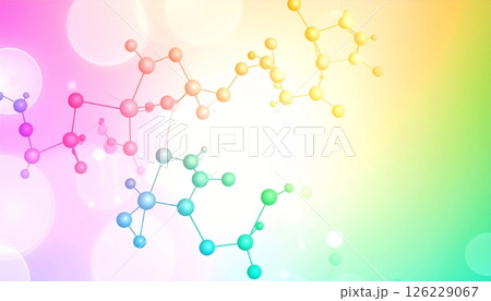 Colorful 3D Molecular Structure Abstract Background 126229067