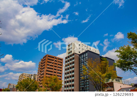 【京都風景】堀川通りの空とビル群 126229693