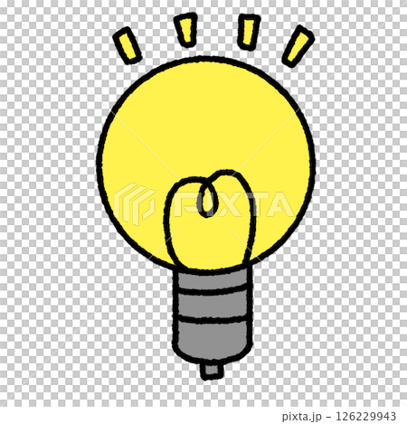 ピカピカした可愛い電球のイラスト ピカピカした可愛い電球のイラスト 126229943