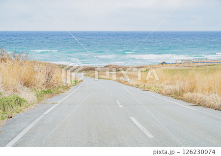 佐渡の海へと続く道 126230074
