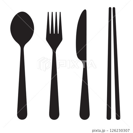 Fork, knife, spoon, chopsticks icons, restaurant symbols, cutlery, cutlery, food app icon 126230307