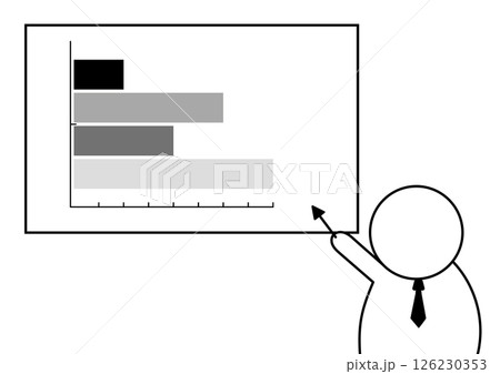 プレゼンテーション発表 横棒グラフ ビジネスイラスト プレゼンテーション発表 横棒グラフ ビジネスイラスト 126230353