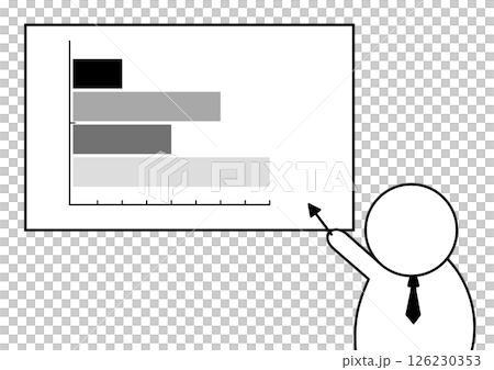 プレゼンテーション発表 横棒グラフ ビジネスイラスト プレゼンテーション発表 横棒グラフ ビジネスイラスト 126230353