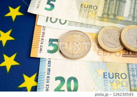 Euro banknote cash money, finance economic banking business exchange market. Euro banknote cash money, finance economic banking business exchange market. 126230593