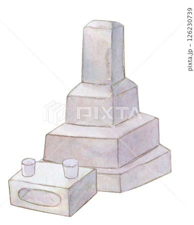 水彩イラスト　お墓 126230739