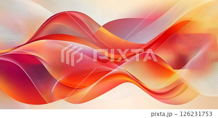 Vibrant Abstract Waves with Red and Orange Gradient Flow 126231753