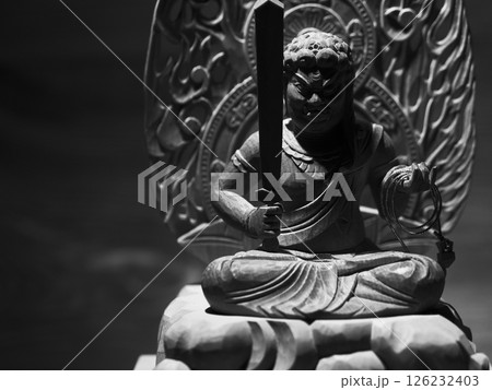 不動明王の仏像(モノクロVer) 不動明王の仏像(モノクロVer) 126232403