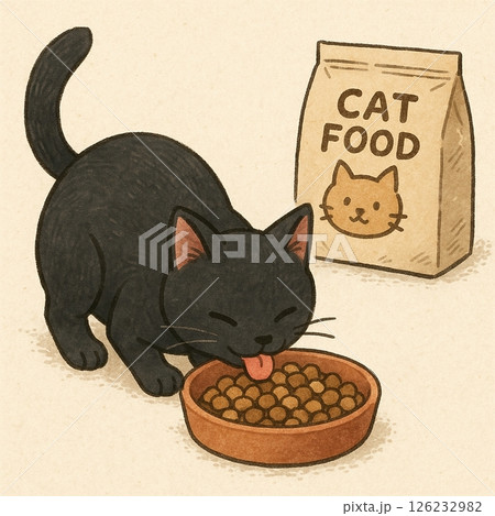 ご飯を食べる猫 ご飯を食べる猫 126232982