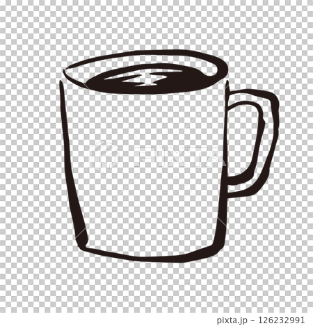 Mug coffee cafe line drawing illustration 126232991