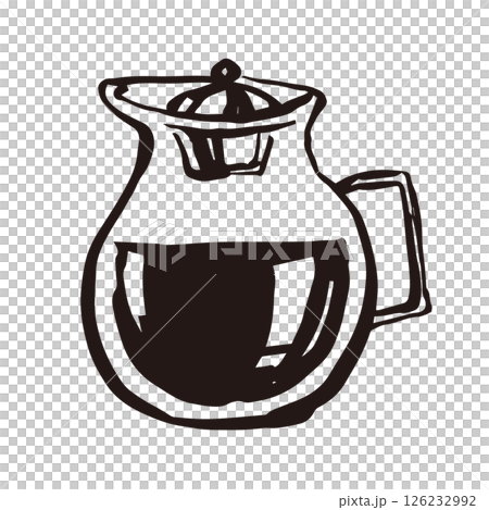Coffee server coffee cafe line drawing illustration 126232992