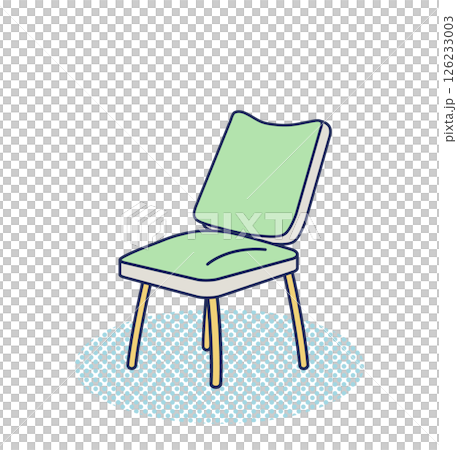 A simple color illustration of a chair with a backrest 126233003