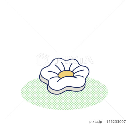 花形のクッションのシンプルなカラーイラスト 126233007