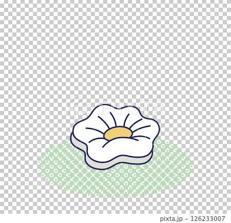 花形のクッションのシンプルなカラーイラスト 126233007