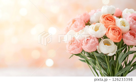 bunch of peonies in the basket bunch of peonies in the basket 126233398