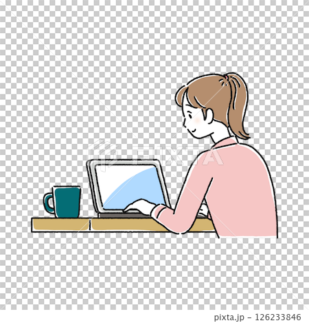 操作筆記本電腦的女人 126233846