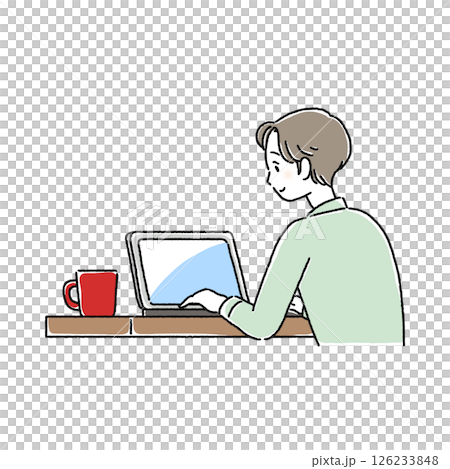 ノートパソコンを操作する男性 ノートパソコンを操作する男性 126233848