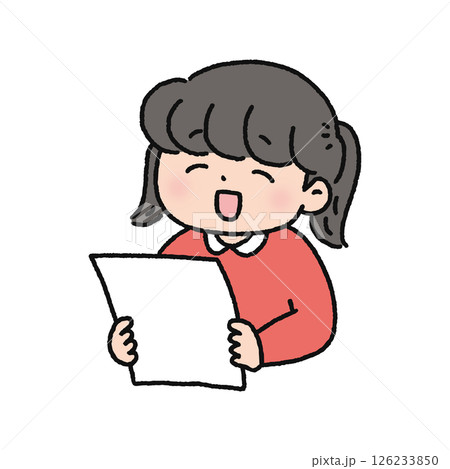 プリントを読む女の子 プリントを読む女の子 126233850