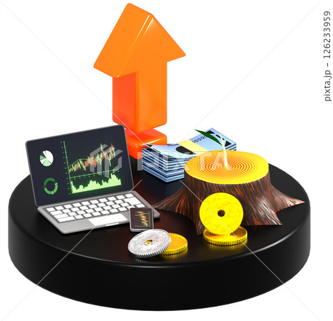 株価の上昇イメージ 透過 株価の上昇イメージ 透過 126233959