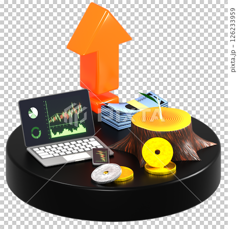 株価の上昇イメージ 透過 株価の上昇イメージ 透過 126233959