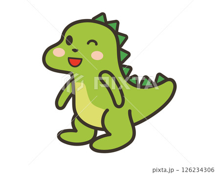 にっこり笑顔のかわいい恐竜のイラスト 126234306