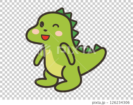 にっこり笑顔のかわいい恐竜のイラスト 126234306