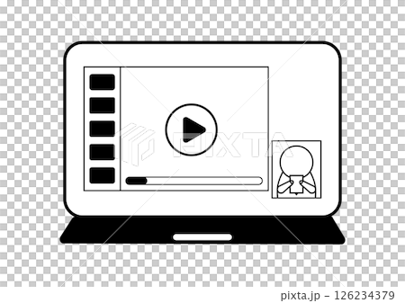 Businessman monitor computer meeting illustration video playback 126234379