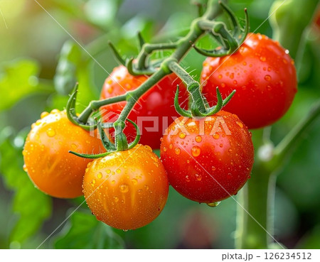 フレッシュなミニトマトのクローズアップ 126234512