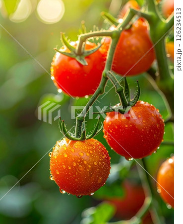 フレッシュなミニトマトのクローズアップ フレッシュなミニトマトのクローズアップ 126234513