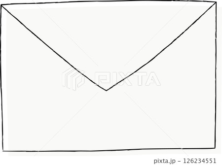 シンプルな手描きの手紙のイラスト シンプルな手描きの手紙のイラスト 126234551