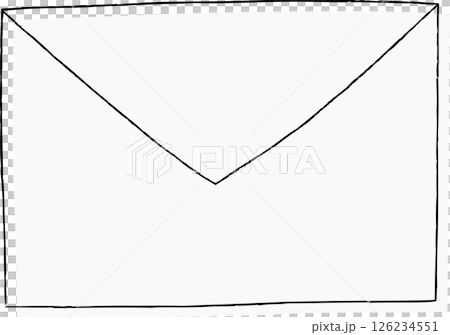 シンプルな手描きの手紙のイラスト シンプルな手描きの手紙のイラスト 126234551