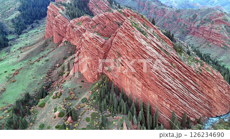 Jeti Oguz canyon or Seven Bulls Rocks in Issyk-Kul Region, Kyrgyzstan 126234690