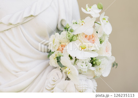 Detailed View Of Pastel Floral Arrangement 126235113