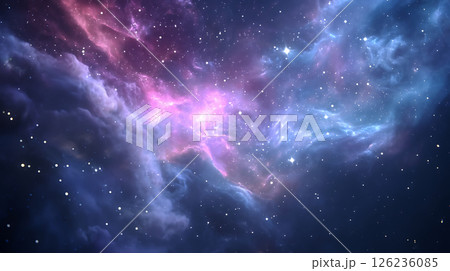 カラフルな星雲 宇宙の背景素材 カラフルな星雲 宇宙の背景素材 126236085