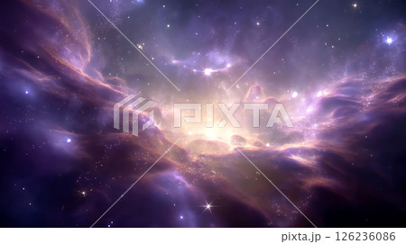 カラフルな星雲 宇宙の背景素材 カラフルな星雲 宇宙の背景素材 126236086