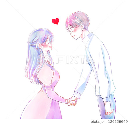 握手する男女　恋愛 126236649