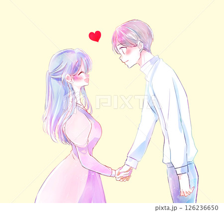 握手する男女　恋愛 126236650