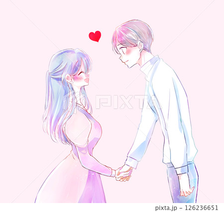 握手する男女　恋愛 126236651