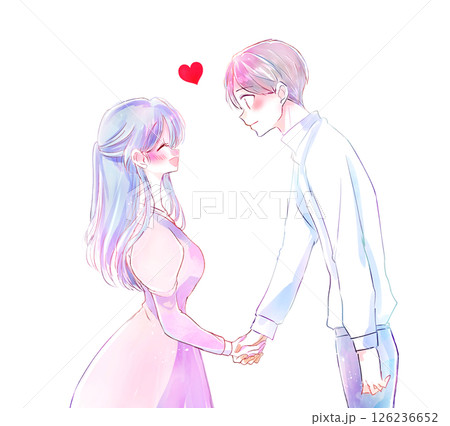 握手する男女　恋愛 126236652