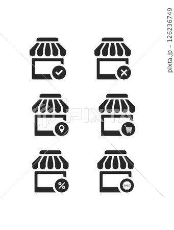 Shop icons set stock illustration 126236749