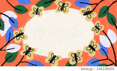 flowers butterflies nature summer Vector background  126236850