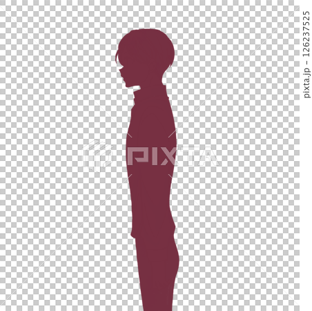Standing man side silhouette Standing man side silhouette 126237525