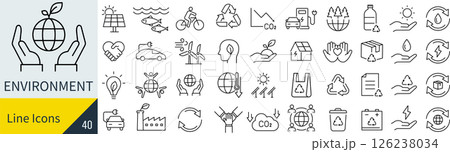 環境に関するアイコンセット 環境に関するアイコンセット 126238034