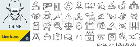 犯罪に関するアイコンセット 126238035