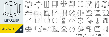 測定に関するアイコンセット 126238036