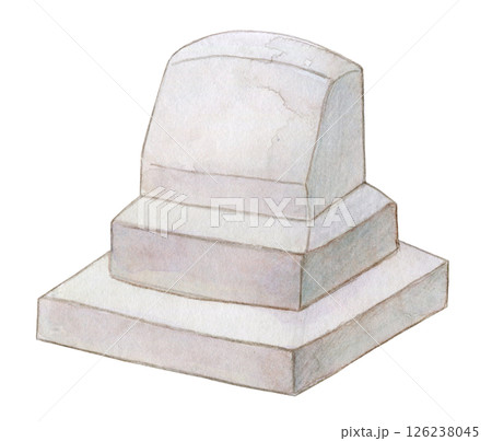 水彩イラスト　横型のお墓 126238045