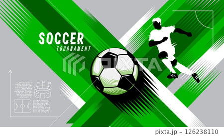 Dynamic vector illustration of a soccer player kicking a ball during a tournament. Dynamic vector illustration of a soccer player kicking a ball during a tournament. 126238110