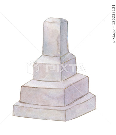 水彩イラスト スタンダードなお墓 水彩イラスト スタンダードなお墓 126238131