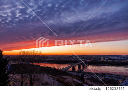Sunset Over Strelka: Kanavinsky Bridge 126238565