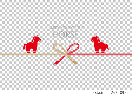 Year of the Horse New Year's card template 126238982