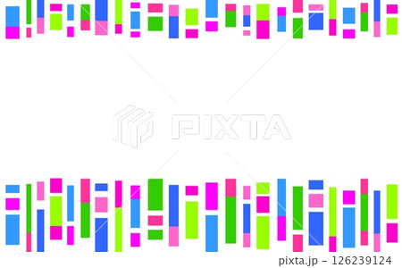 幾何学模様　フレーム　四角形　ホワイトスペース　カラフル 126239124